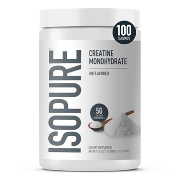 Isopure 100% Pure Creatine Monohydrate Powder – Unflavored (100 Servings)