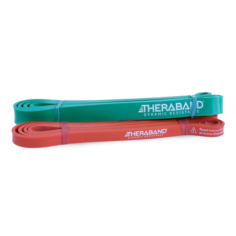 THERABAND High Resistance Bands – Multi-Color, 2-Pack (15 lbs & 25 lbs)