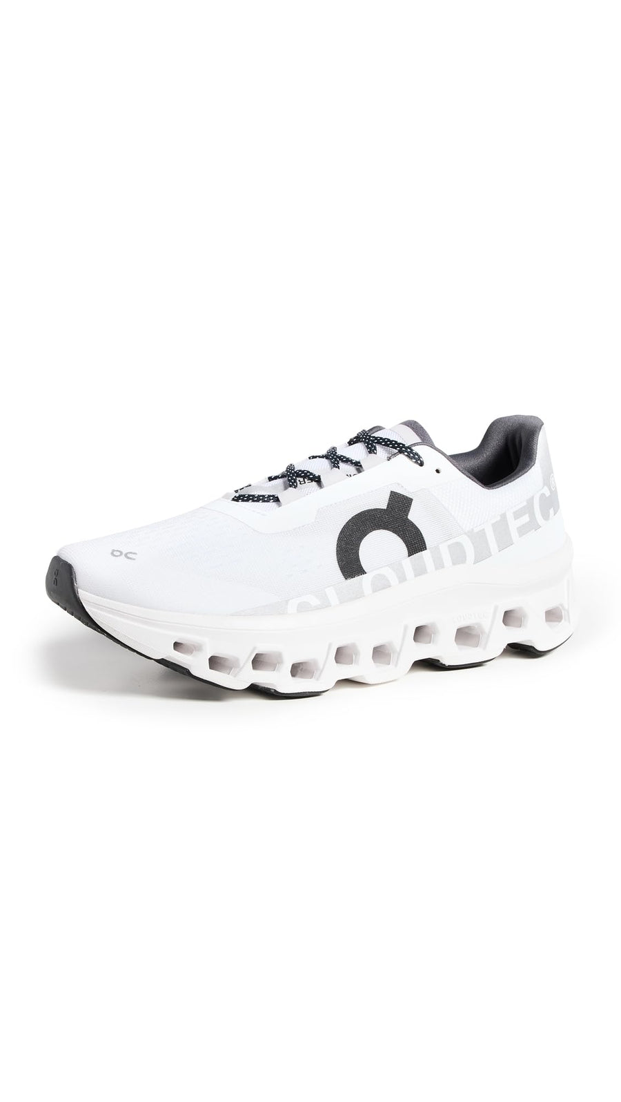 On Cloudmonster Men's Running Shoes – White/Frost Max Cushion Road Running Sneakers