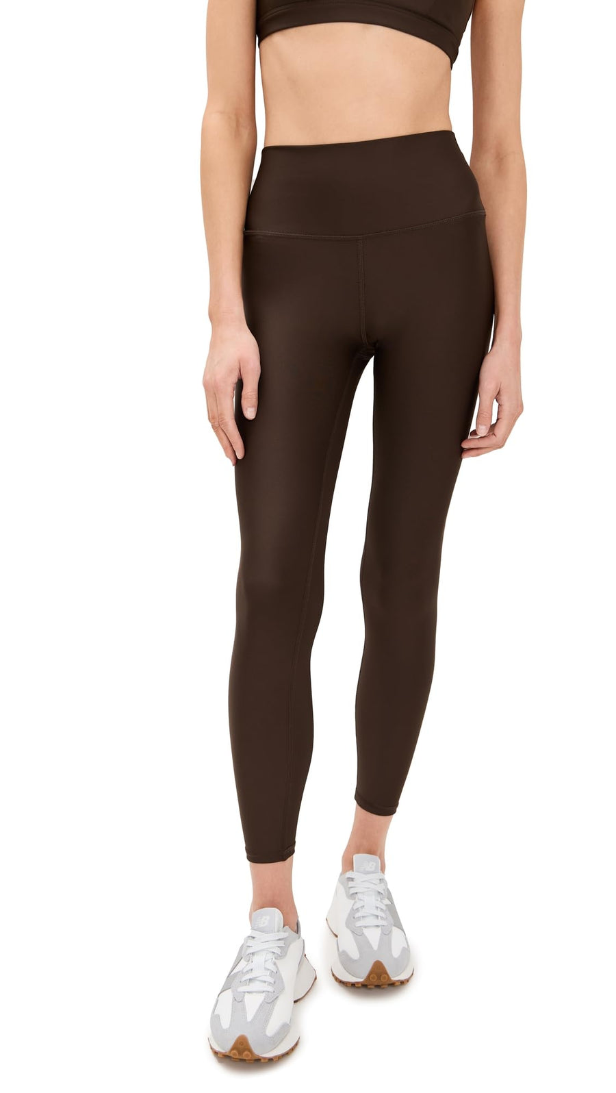 Alo Yoga Women's 7/8 High Waist Airlift Leggings – Performance Workout Yoga Pants Espresso Brown
