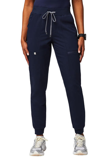Fabletics Women's Active Scrub Jogger - MotionTech, 4-Way Stretch, Pocket-Packed, Lightweight, Semi-Slim Fit, M/Regular 28 in | 28, Navy