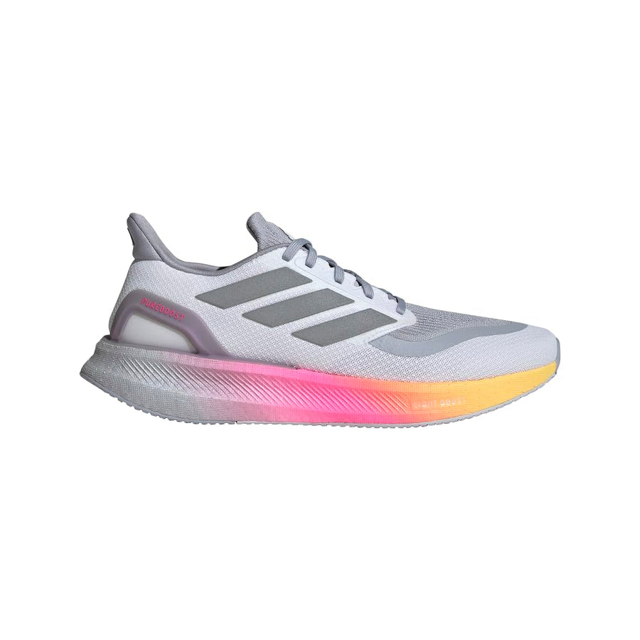 adidas Men's BOOST Running Shoes – White/Silver Metallic/Spark Breathable Mesh Running Sneakers