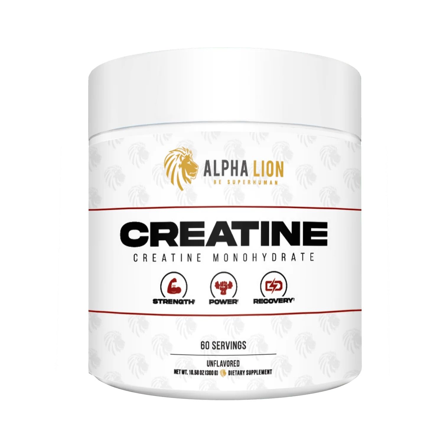 ALPHA LION Creatine Monohydrate Powder, 5000mg Per Serving (5g), Supports Muscle Strength, Power, Athletic Performance, Pure Creatina Monohydrata en Polvo Supplement (60 Servings, Unflavored)