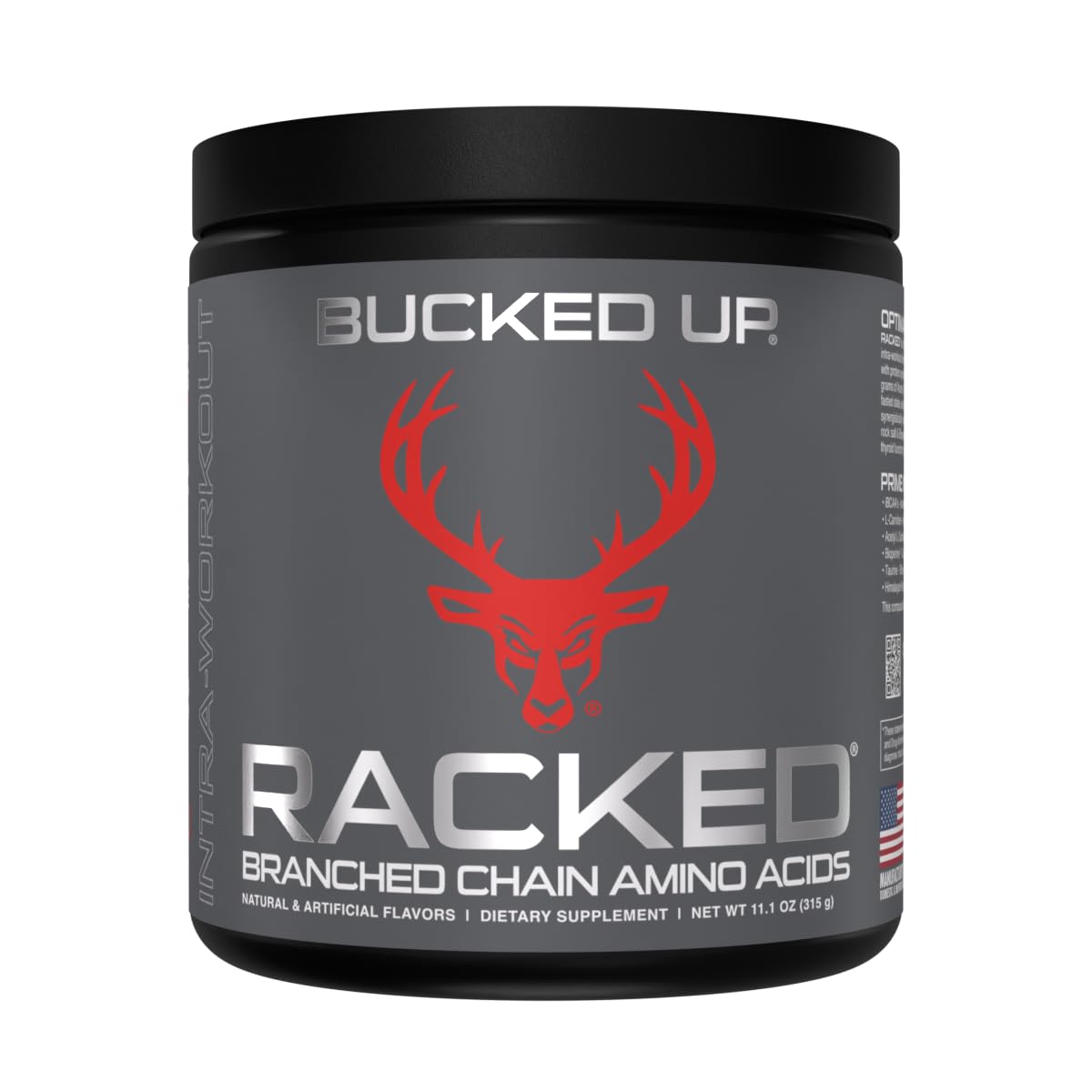 Bucked Up- BCAA RACKED™ Branch Chained Amino Acids | L-Carnitine, Acetyl L-Carnitine, GBB | Post Workout Recovery, Protein Synthesis, Lean Muscle BCAAs That You Can Feel! 30 Servings (Blood Raz)