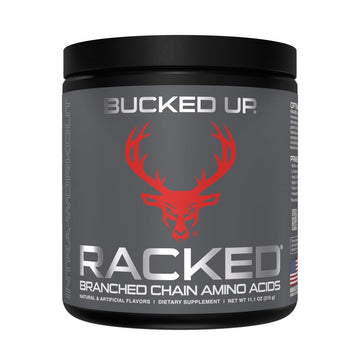 Bucked Up- BCAA RACKED™ Branch Chained Amino Acids | L-Carnitine, Acetyl L-Carnitine, GBB | Post Workout Recovery, Protein Synthesis, Lean Muscle BCAAs That You Can Feel! 30 Servings (Blood Raz)
