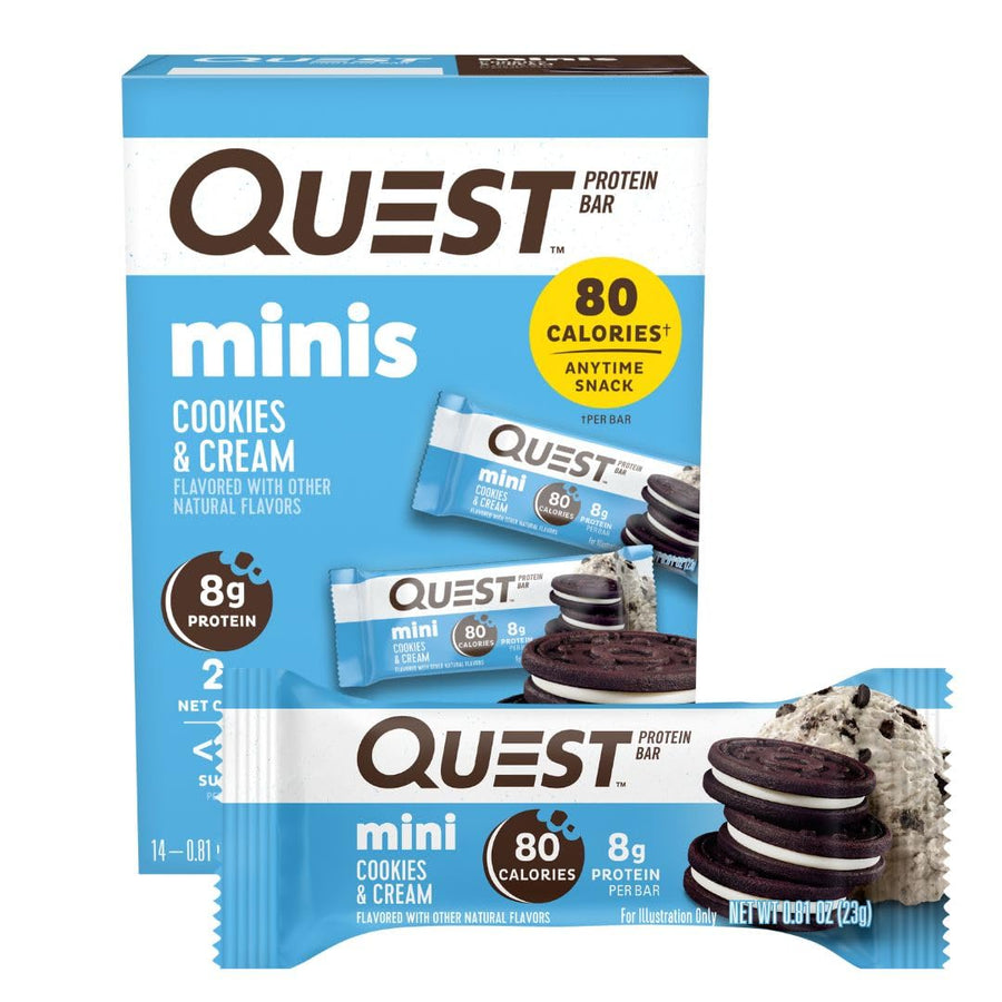 Quest Nutrition Mini Cookies & Cream Protein Bars – High Protein Snack Bars (14 Count)