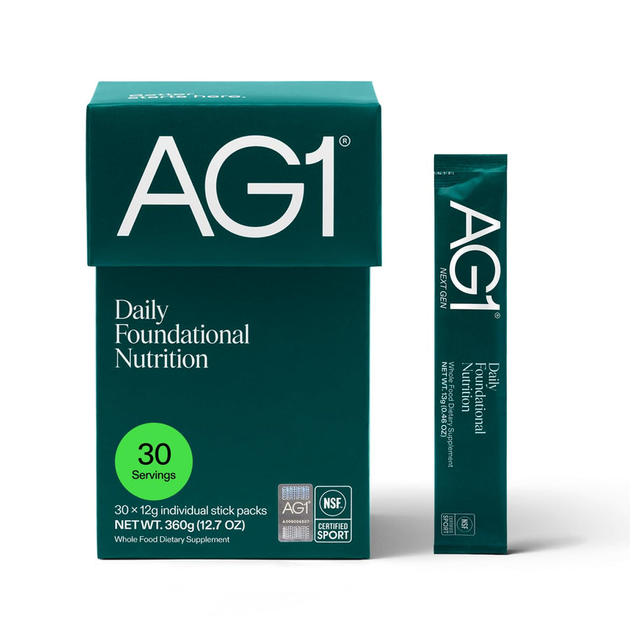 AG1 Greens Multivitamin Travel Packs – Daily Greens, Probiotics & Vitamins for Gut Health (30 Packets)