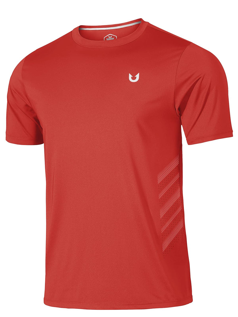 NORTHYARD Breathable Men’s Workout T-Shirt – Moisture-Wicking Short Sleeve Shirt for Running & Training, Red