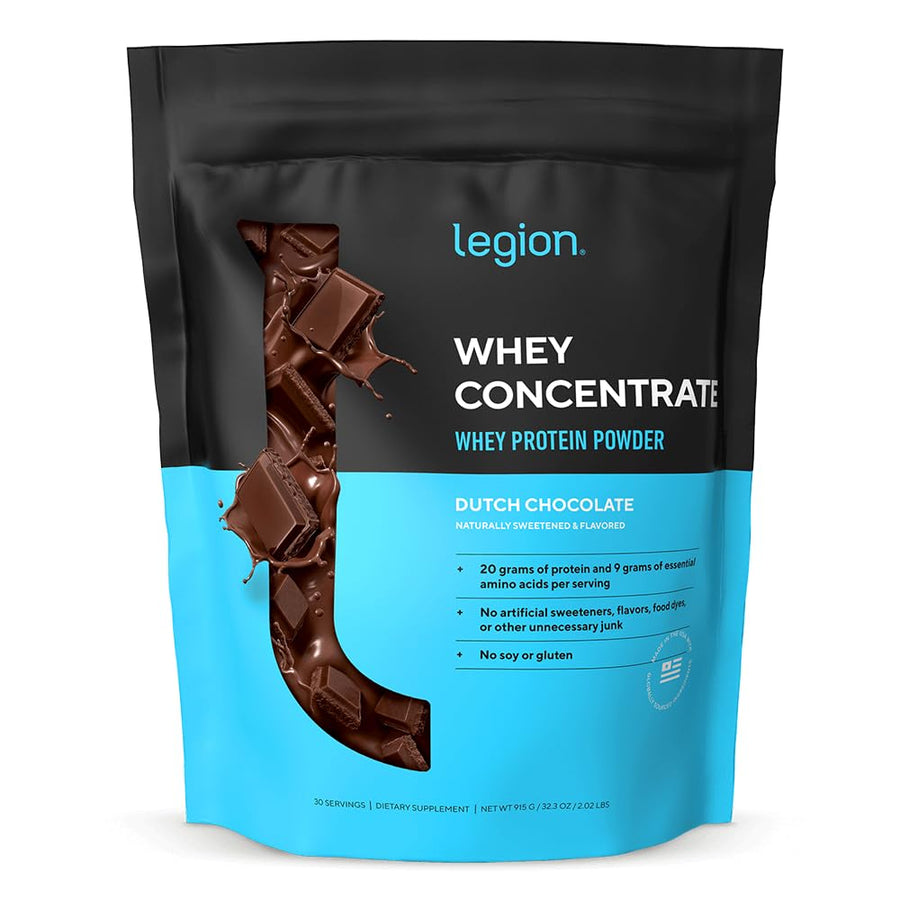 LEGION Whey Protein Powder – Naturally Flavored, Chocolate, Gluten-Free, Supports Muscle Growth, 30 Servings