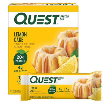 Quest Nutrition Lemon Cake Protein Bars, High Protein, Low Carb, Gluten Free, Keto Friendly, 4 Count