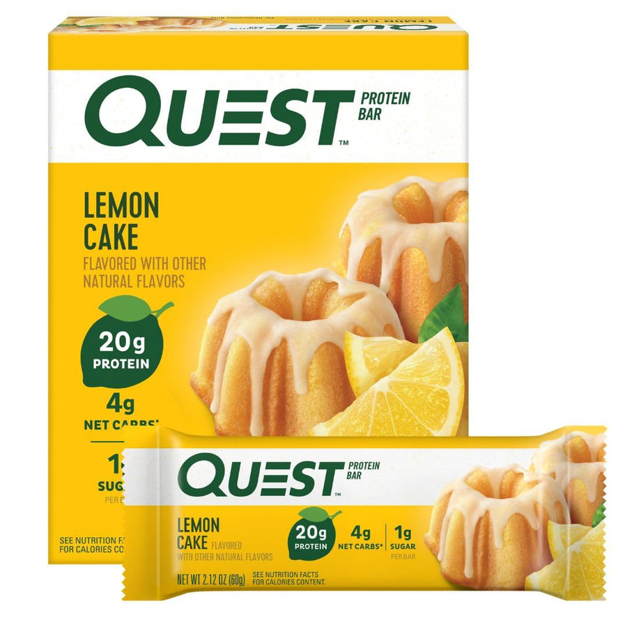Quest Nutrition Lemon Cake Protein Bars – High Protein Low Carb Bars (4 Count)