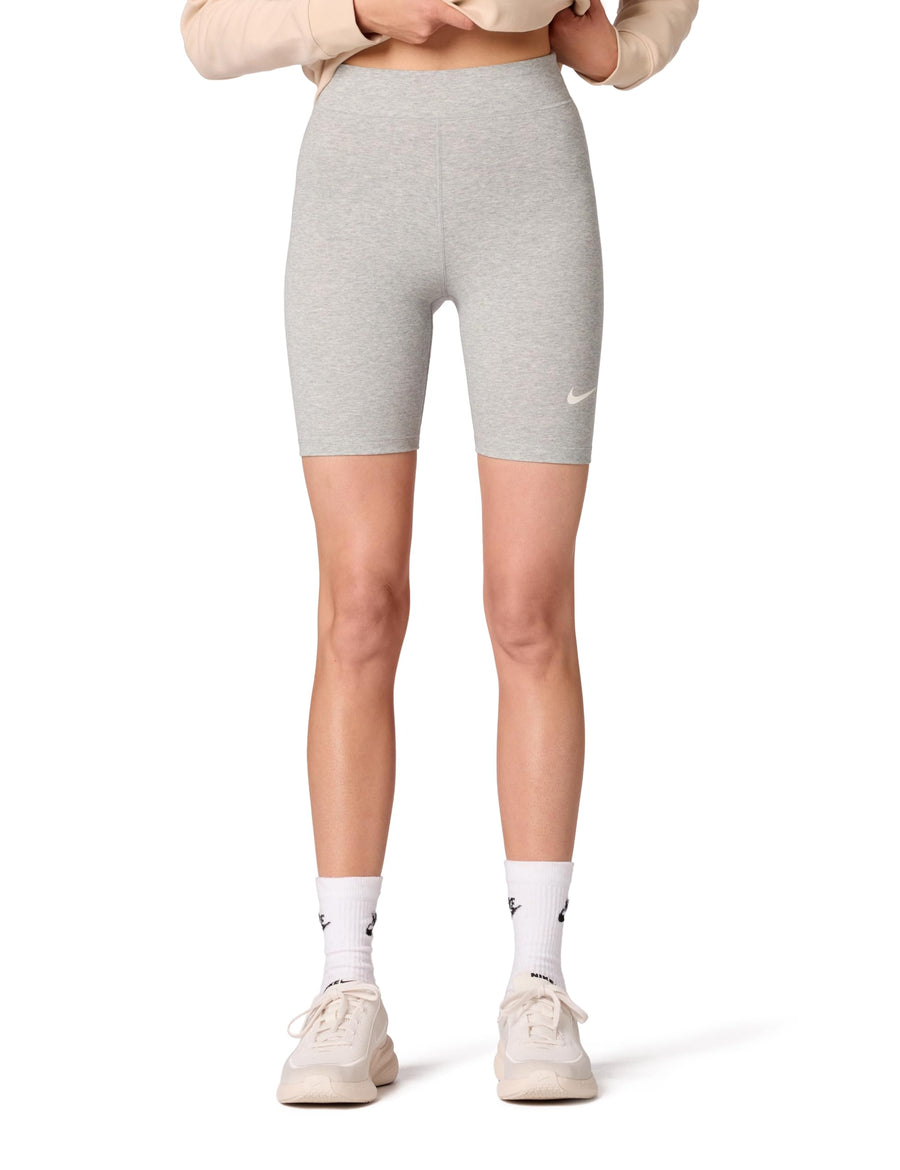 Nike Women's Cotton-Feel Performance Leggings – Moisture-Wicking Training Leggings (Dark Grey Heather/Sail)