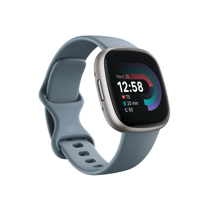 Fitbit Versa 4 Smartwatch – GPS Fitness Watch with Heart Rate Tracking (Waterfall Blue/Platinum)