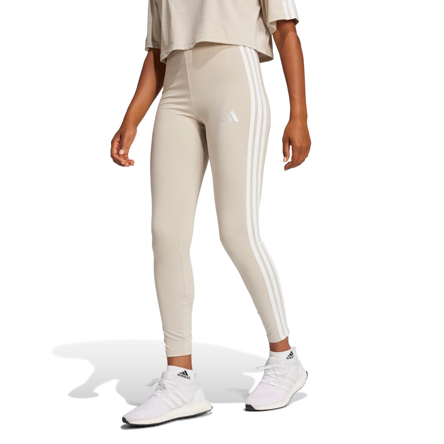 adidas Women's Essentials 3-Stripes High-Rise Leggings – Wonder Alumina Cotton Stretch Tights