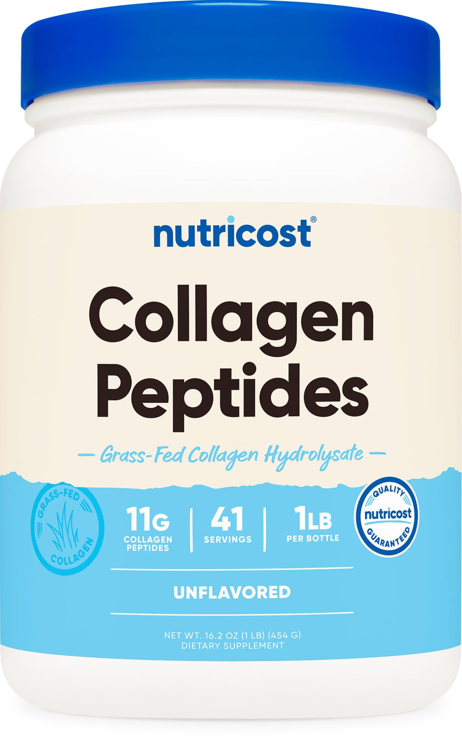 Nutricost Collagen Peptides Powder – Grass-Fed Collagen for Joint, Skin & Recovery Support (Unflavored)