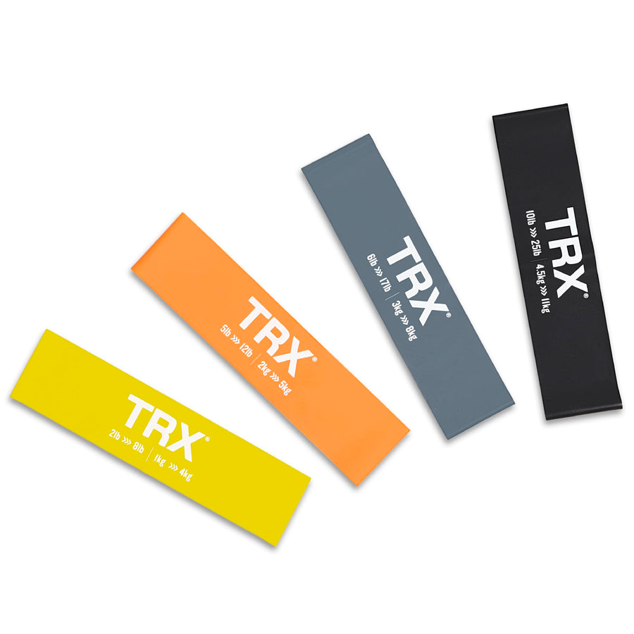 TRX Mini Resistance Band Set – 4-Pack Strength, Mobility & Rehab Training Bands (2–25 lbs)