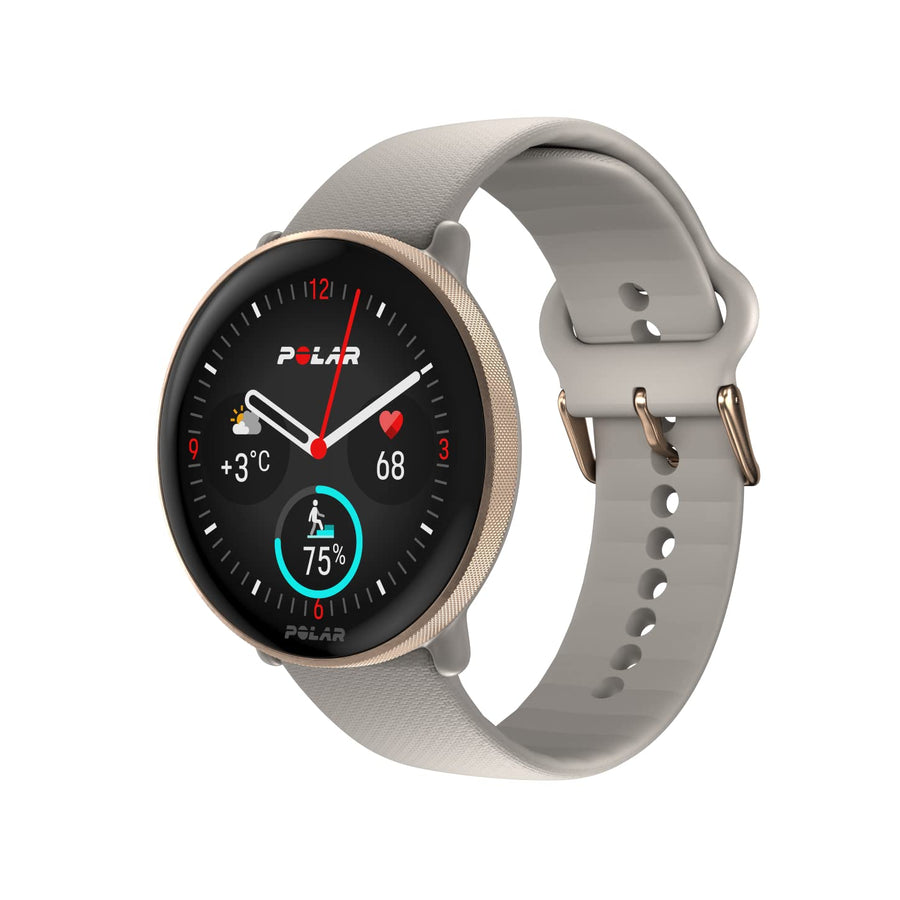 POLAR Ignite 3 Fitness Smartwatch – AMOLED Display, GPS, Heart Rate, Sleep Analysis, Real-Time Voice Guidance, Greige Sand