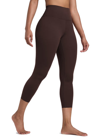 CRZ YOGA Womens Butterlift High Waisted Capris Leggings 23" - Workout Pilates Crop Gym Athletic Yoga Pants Hot Fudge Brown Medium