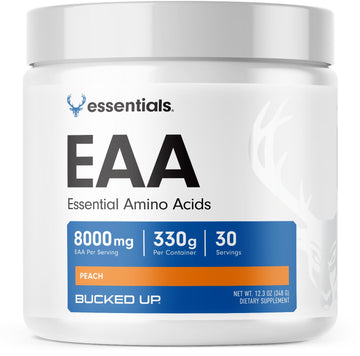 Bucked Up Essential Amino Acids - EAA Powder - Easy Mix, Non Clumping Formula - for Pre/Intra Workout - Peach Flavor - 30 Servings - 11.6 oz