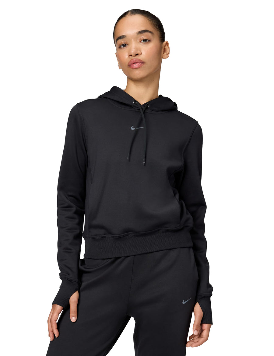 Nike Therma-FIT Women's Hoodie – Cold-Weather Training Hoodie with Thumbholes (Black)