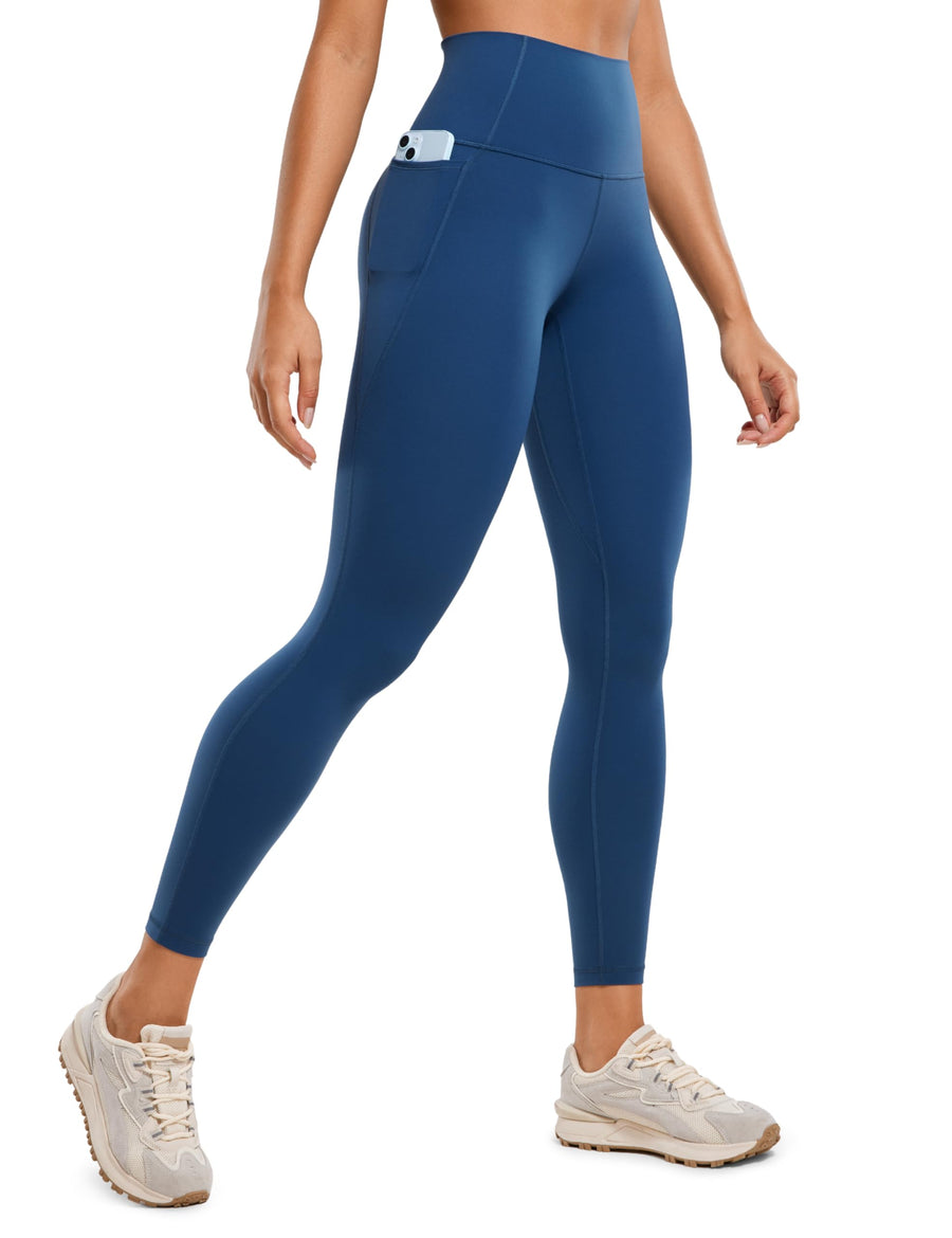 CRZ YOGA Women’s Butterluxe Workout Leggings – 25" High Waist Gym Yoga Pants with Pockets, French Navy