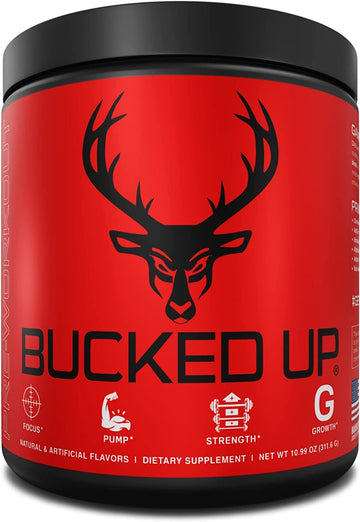 Bucked Up Pre Workout - Best Tasting - 6 Grams Citrulline, 2 Grams Beta Alanine Non Proprietary Blend, Powder (Strawberry Kiwi)