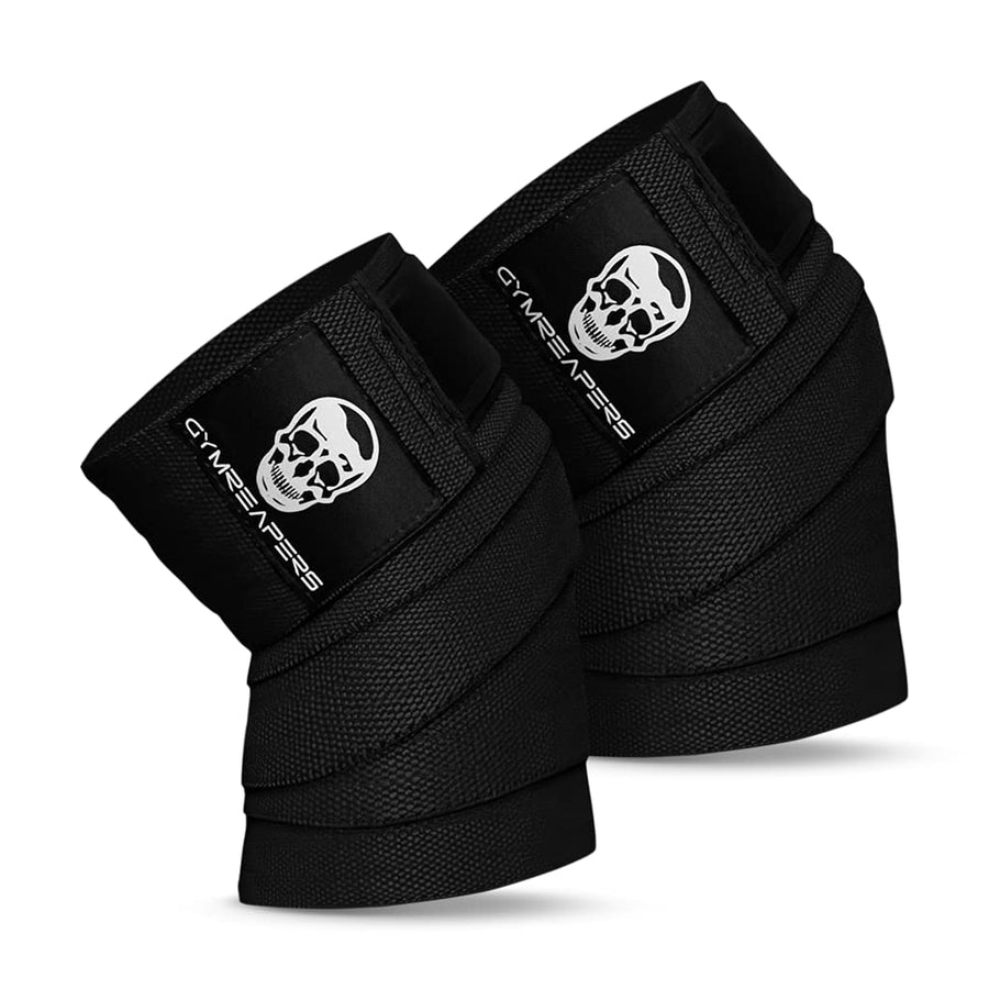 Gymreapers Knee Wraps – 72" Heavy-Duty Compression Knee Support for Squats & Leg Training (Black)