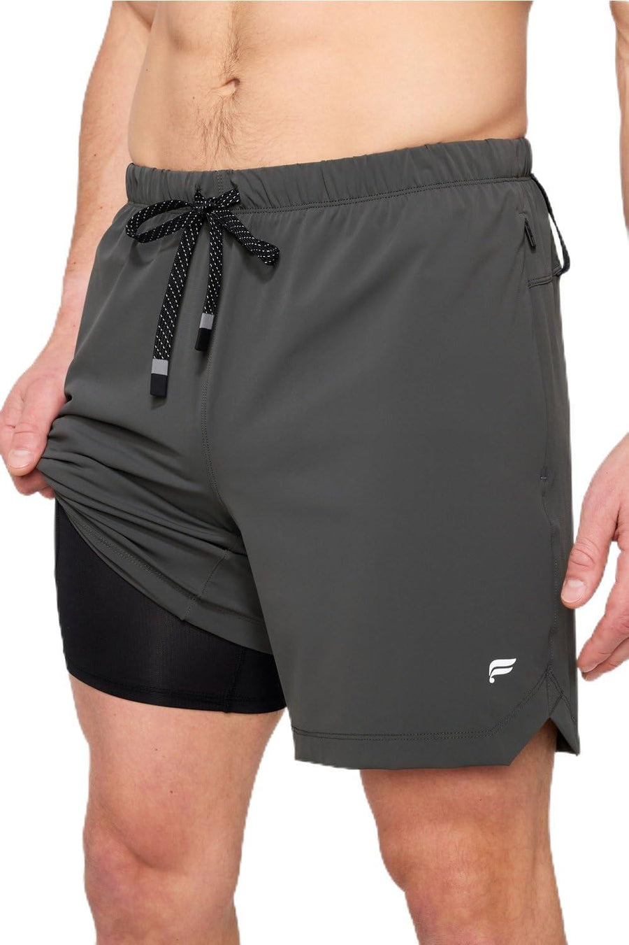 Fabletics Men’s The One Short (Lined) – Lightweight Quick-Dry Workout Shorts with Zip Pocket, 7" Inseam