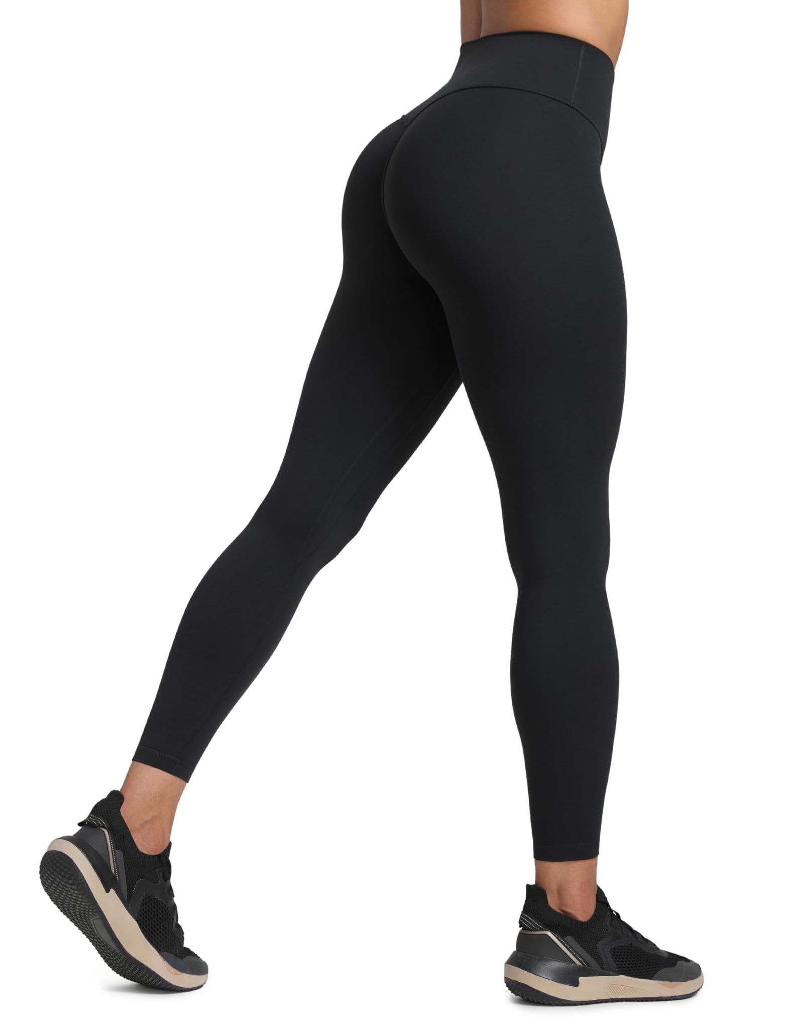 CRZ YOGA Secretsculpt Womens Butterlift Scrunch Butt Workout Leggings 25" - No Front Seam High Waisted Yoga Pants Booty Black Small