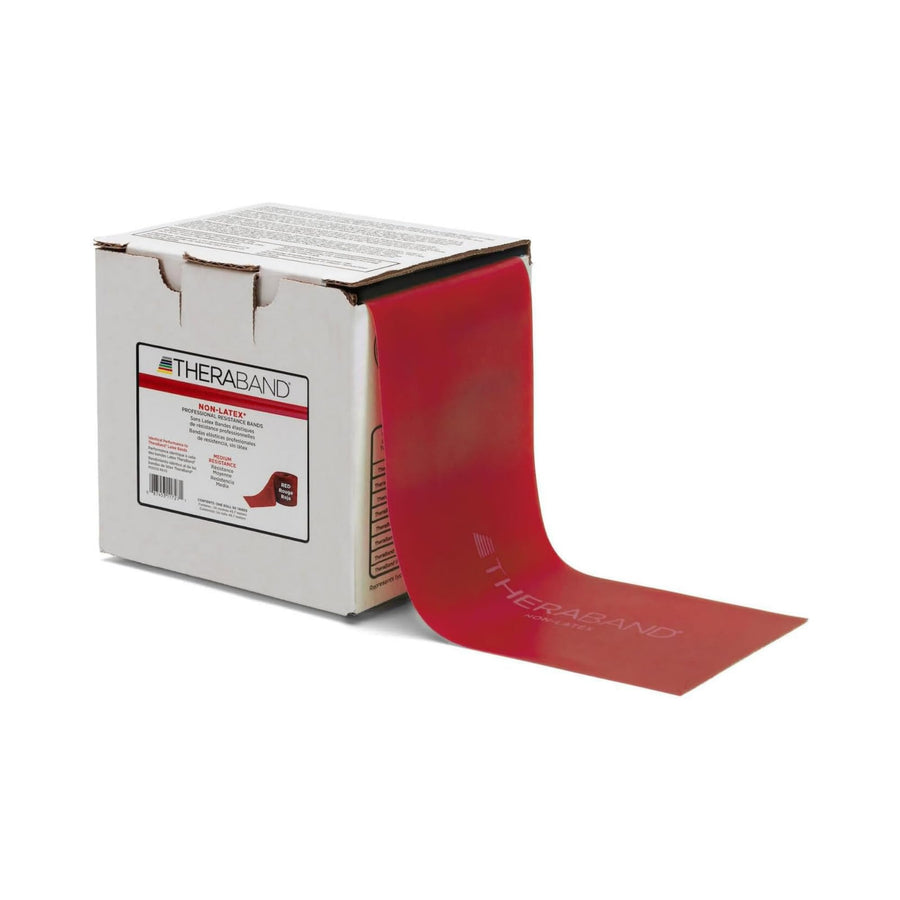 THERABAND Red Medium Resistance Band – 25-Yard Roll, Non-Latex, Level 2
