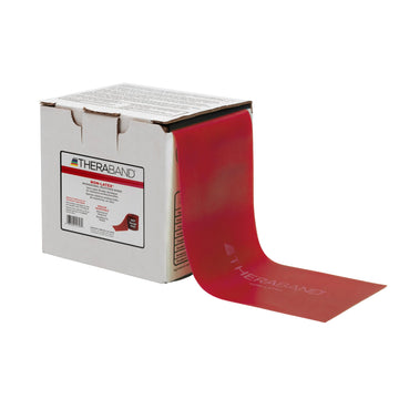 THERABAND Resistance Band, Red, Medium, 50-Yard Roll, Latex-Free, Elastic Band for Exercise, Physical Therapy, Yoga, Pilates, Stretching, Home Workouts, Cut-to-Length, Color-Coded Levels
