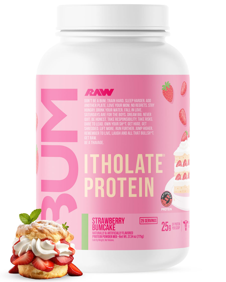 RAW Whey Isolate Protein – Strawberry BumCake Grass-Fed Whey Isolate Powder