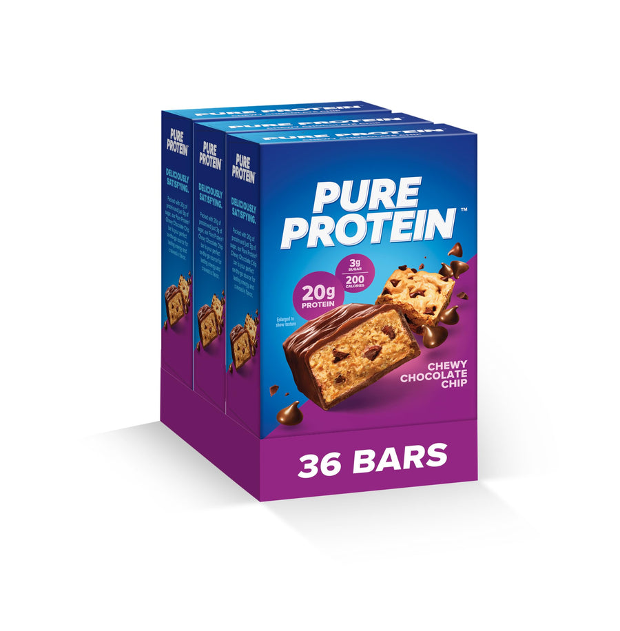 Pure Protein Bars – Chocolate Chip High Protein Snack Bars (Pack of 36)