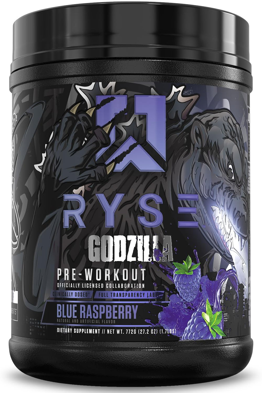 RYSE Godzilla X Noel Deyzel Pre Workout – Blue Raspberry High Stim Energy Formula