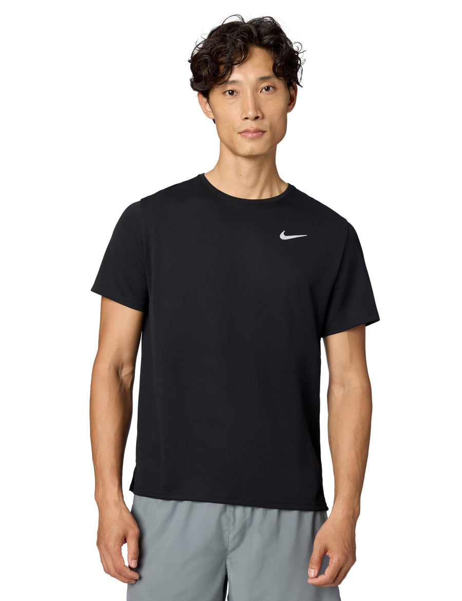 Nike Dri-FIT UV Lightweight Training T-Shirt – Breathable Mesh Performance Tee (Black/Reflective Silver)