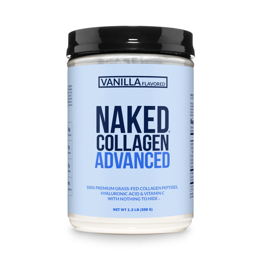 NAKED Vanilla Collagen Advanced Peptides Powder – Collagen with Vitamin C & Hyaluronic Acid for Joint & Recovery Support