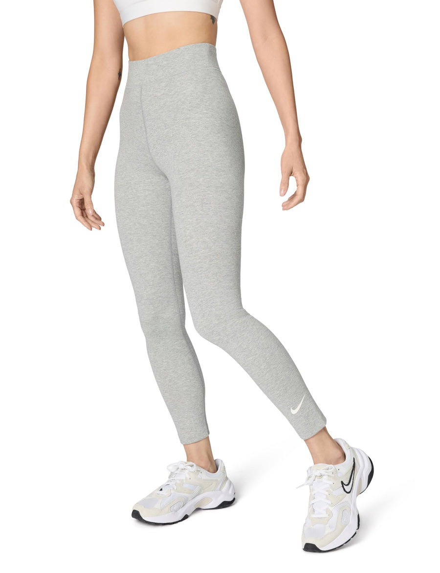 Nike Women's Performance Leggings – Moisture-Wicking Stretch Training Leggings (Dark Grey Heather/Sail)