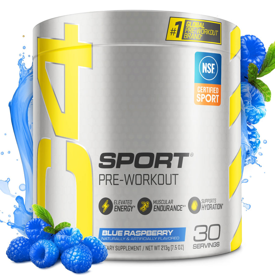 Cellucor C4 Sport Pre Workout – Blue Raspberry Flavor, NSF Certified Performance Pre Workout (30 Servings)