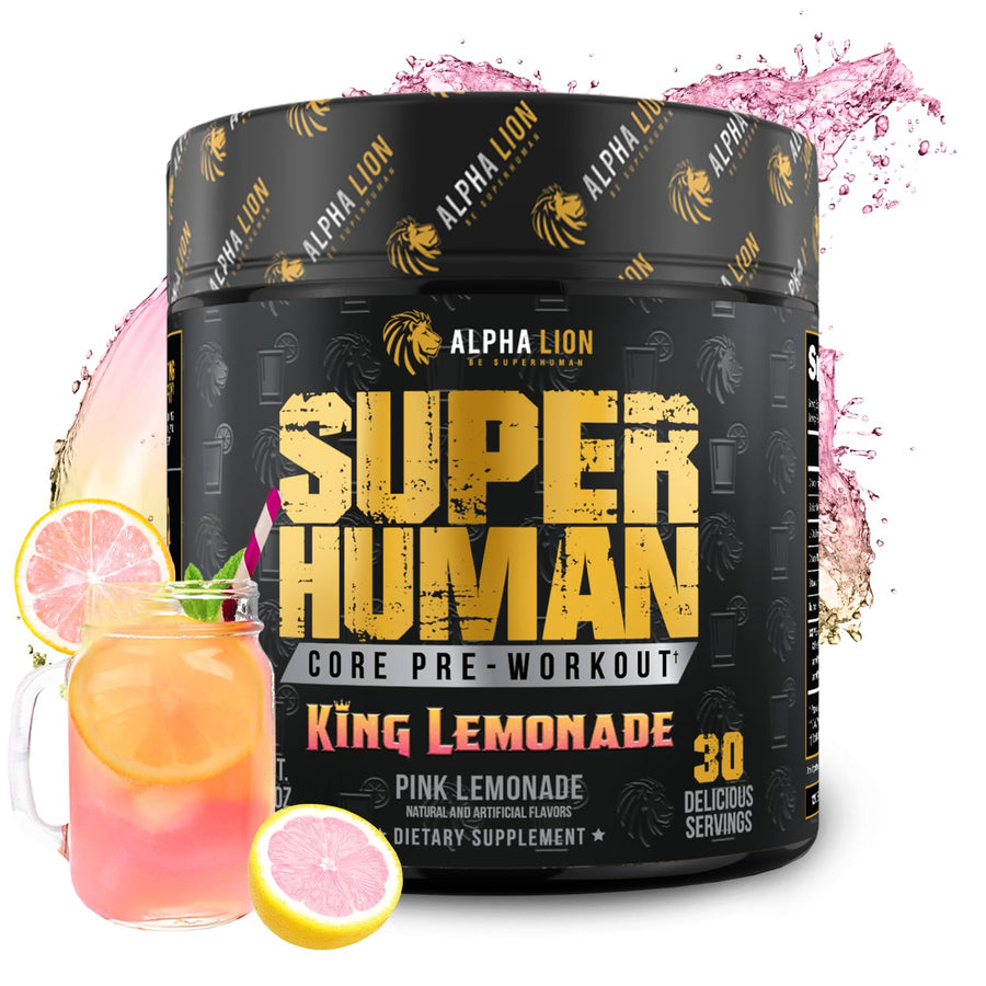 Alpha Lion Core Pre Workout – King Lemonade Flavor, Creatine & Energy Pre Workout (30 Servings)