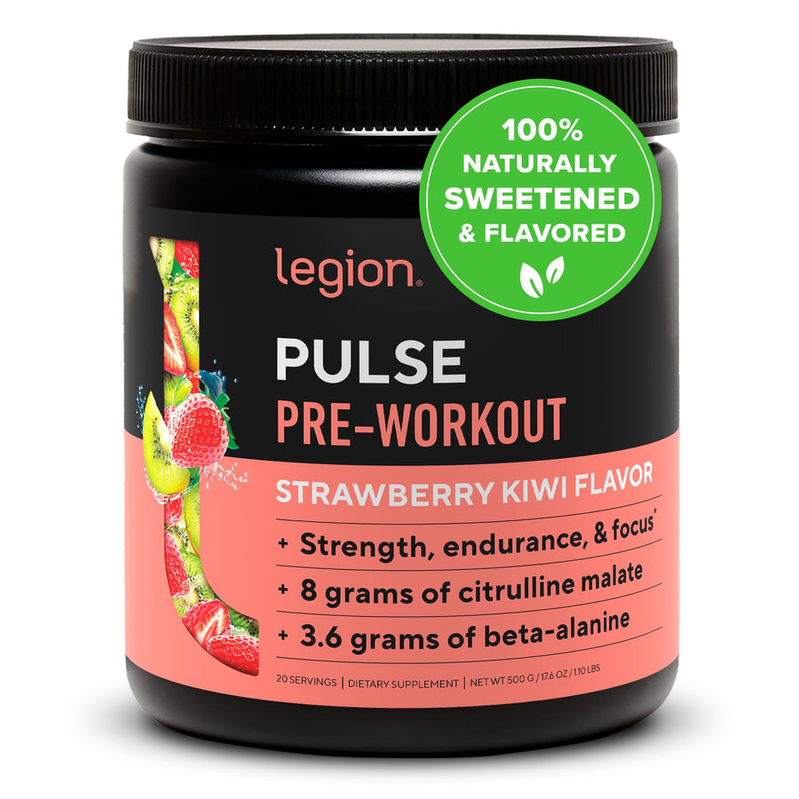 LEGION Pulse All-Natural Nitric Oxide Preworkout – Boost Energy, Creatine-Free, Strawberry Kiwi