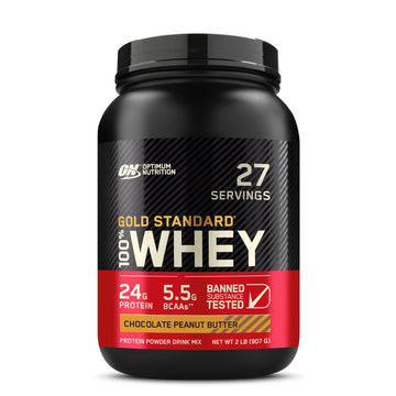 Optimum Nutrition Gold Standard 100% Whey Protein Powder, Chocolate Peanut Butter, 2 Pound (Packaging May Vary)