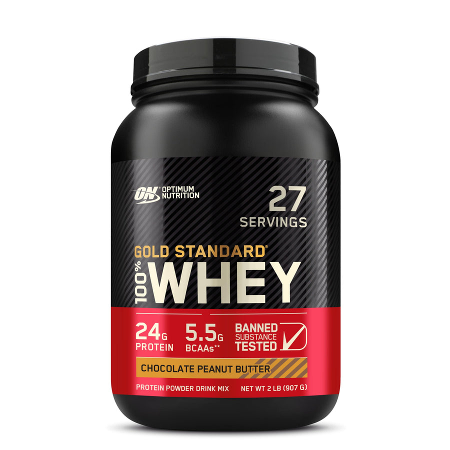 Optimum Nutrition Gold Standard Whey Protein Powder – Chocolate Peanut Butter, 24g Protein, 2 lb