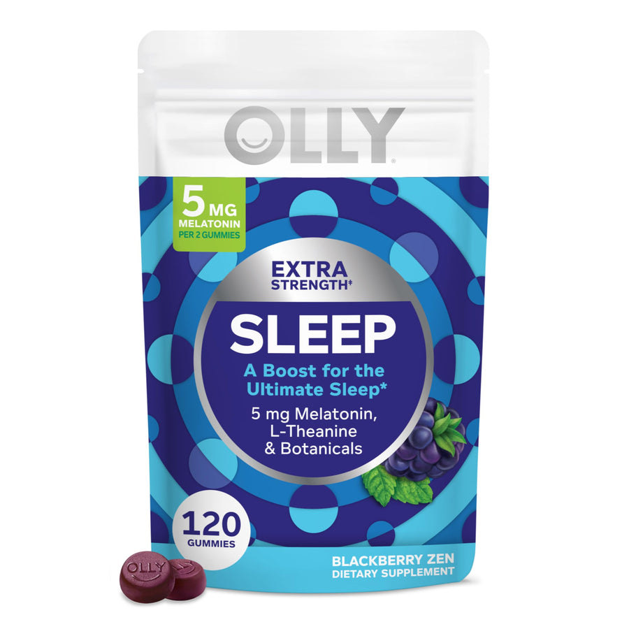 OLLY Extra Strength Sleep Gummies – 5mg Melatonin Sleep Support with L-Theanine & Botanicals