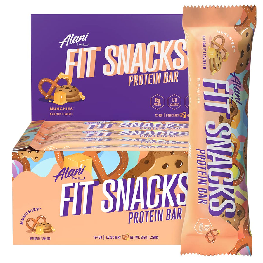 Alani Nu Fit Snacks Protein Bars Munchies Flavor – Protein Snack Bars 12 Count