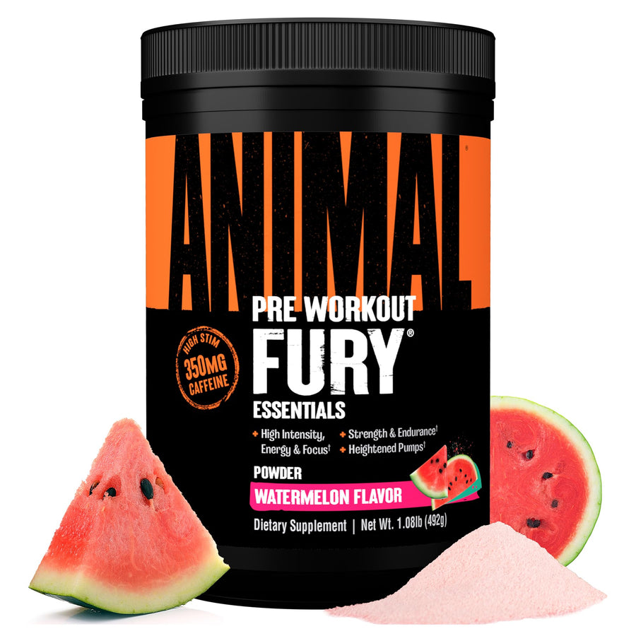 Animal Fury Pre-Workout Powder – Watermelon, 5g BCAA, 350mg Caffeine, Nitric Oxide, Stimulant Powder