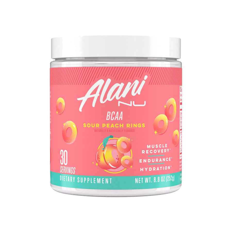 Alani Nu BCAA Powder Sour Peach Ring – 2:1:1 Amino Acid Supplement Drink Mix 30 Servings