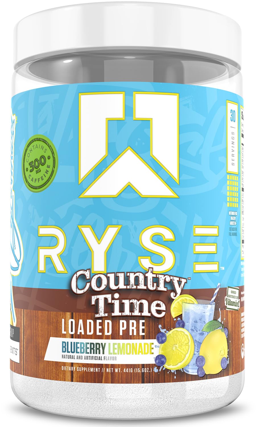 RYSE Loaded Pre Workout – Blueberry Lemonade Energy & Focus Formula (30 Servings)