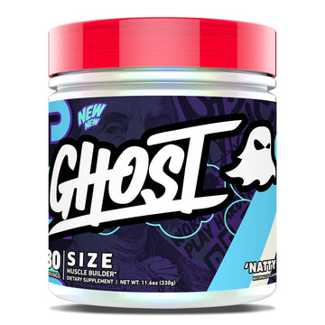 GHOST Size V3 Muscle Builder Dietary Supplement - Natty, 30 Servings – Support Muscle Growth & Strength Building for Men & Women - Creatine & Betaine - Free of Sugar & Gluten