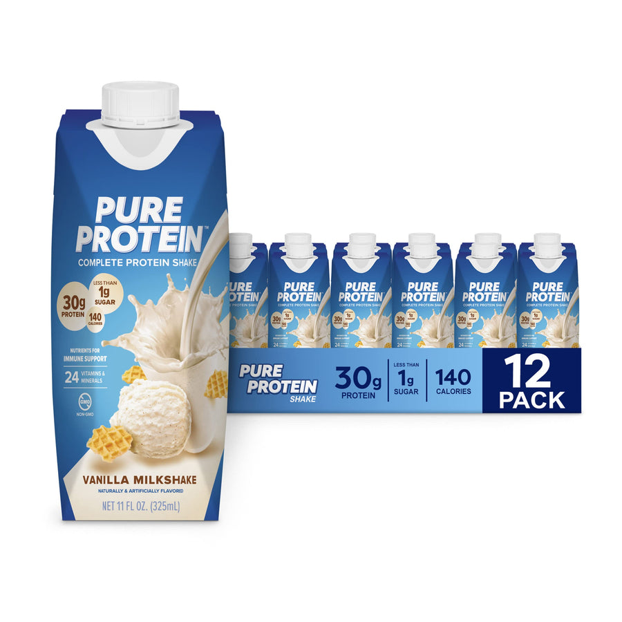 Pure Protein Vanilla Protein Shake – Ready-to-Drink High Protein Shake (11 oz, Pack of 12)