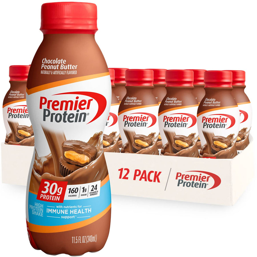 Premier Protein Shake – Chocolate Peanut Butter Flavor Ready-to-Drink Protein (12 Pack)